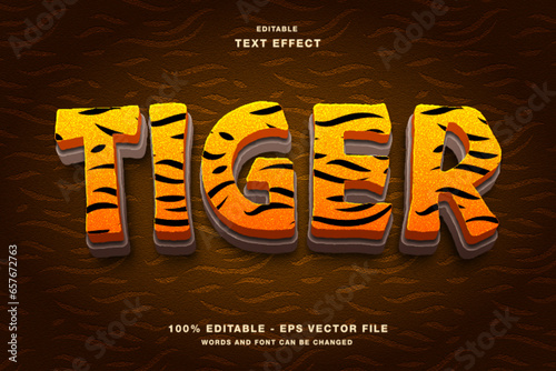 Tiger text style effect template editable text effect