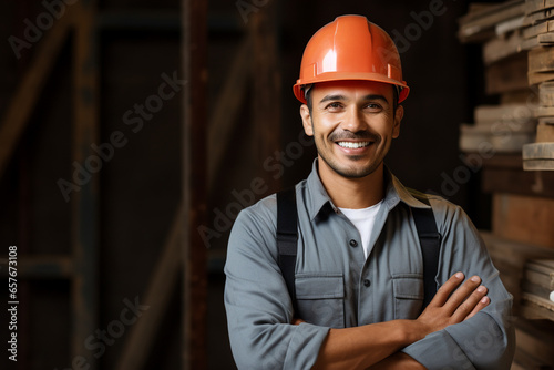 Portrait of a smiling worker