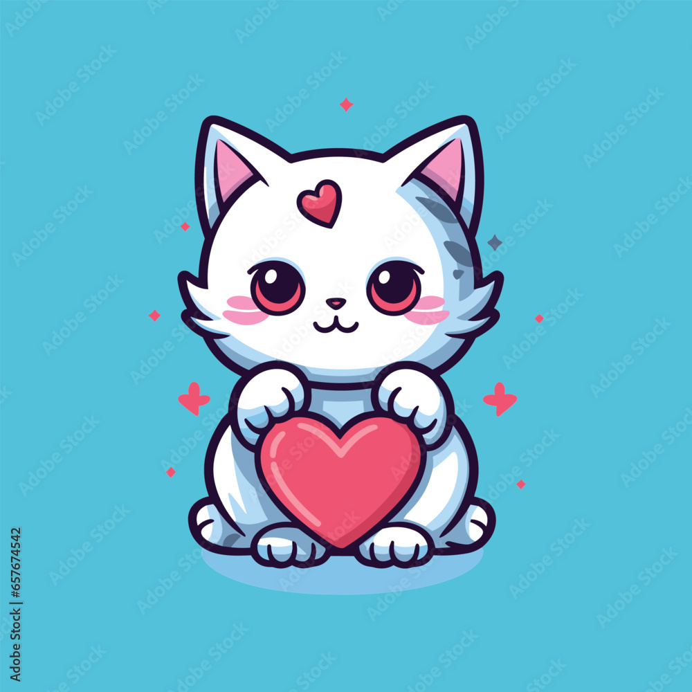 .vector cute cat cartoon vector icon illustration