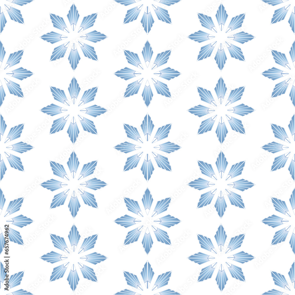 Seamless pattern overlay of luminous blue snow flakes Seamless pattern overlay of luminous blue snow flakes