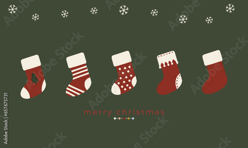 hygge hand drawn illustration set of cute christmas socks elements: socks. For christmas holidat poster, card, scrapbooking , tag, invitation, headboard