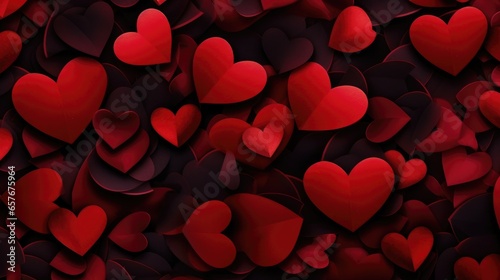 Background with red hearts for Valentine's Day