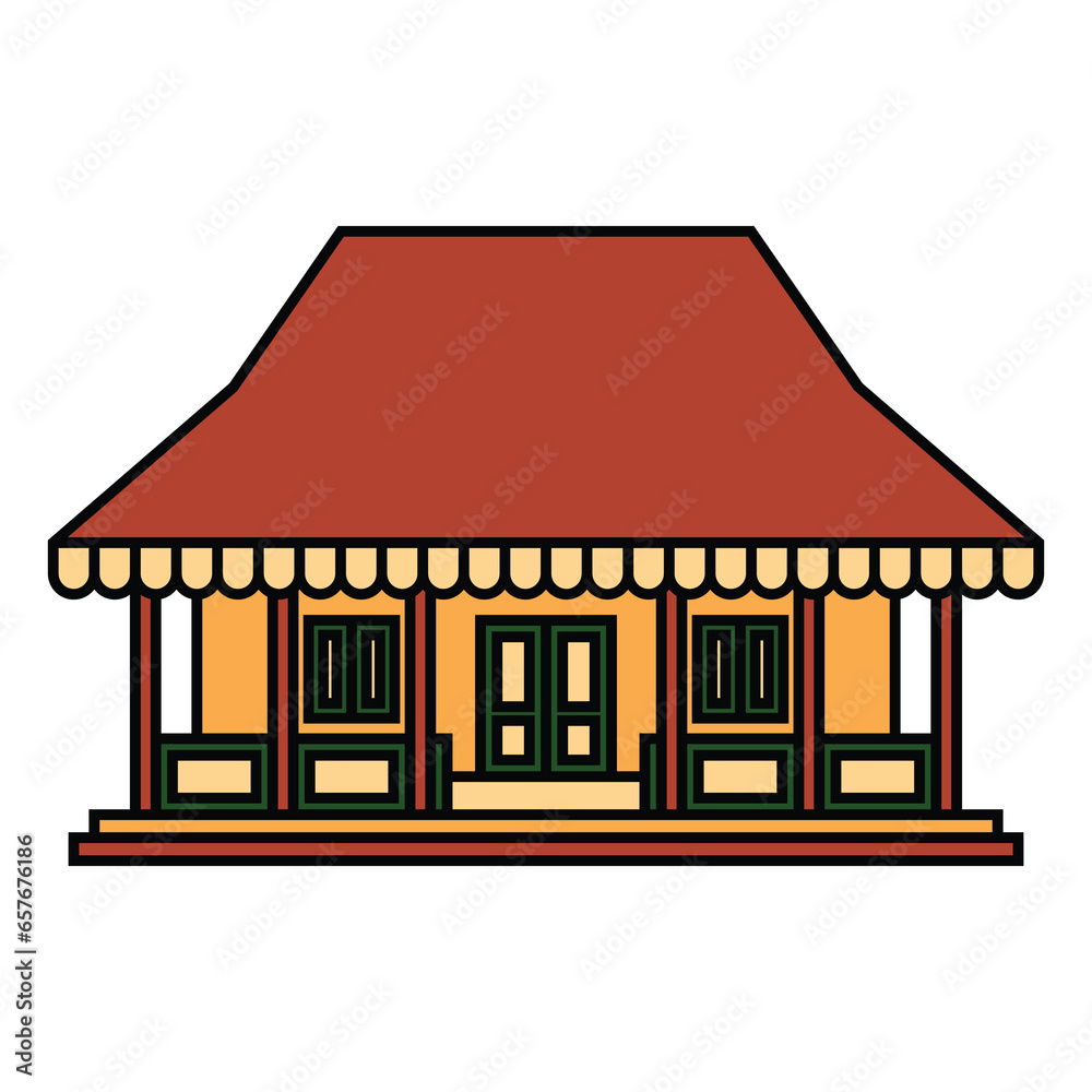 Rumah adat kebaya betawi, traditional house from jakarta indonesia