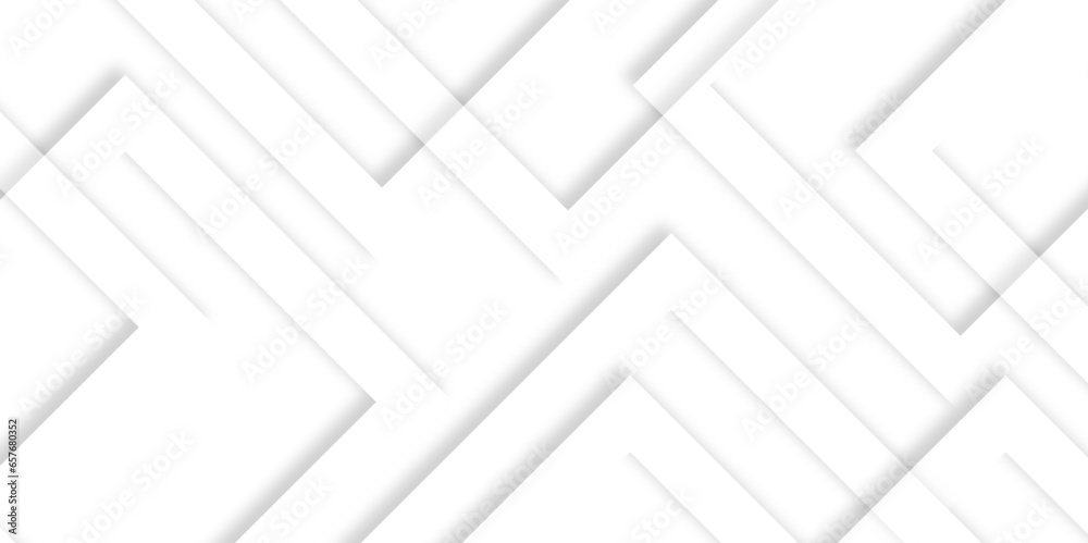 White modern geometric background.Abstract background with lines in diamond triangle shape geometric pattern with shadow. modern abstract pattern Space design concept elegant abstract background.