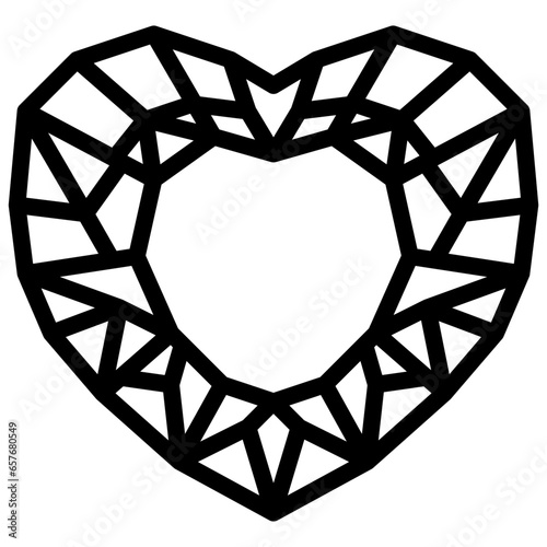 DIAMOND HEART filled outline icon,linear,outline,graphic,illustration