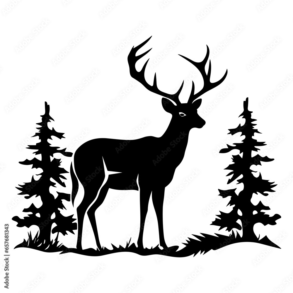 Obraz premium Graceful deer silhouette 