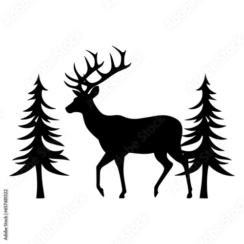 Graceful deer  silhouette
