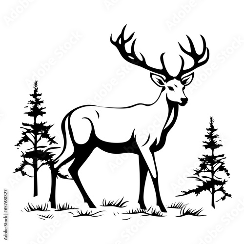 Graceful deer  silhouette
