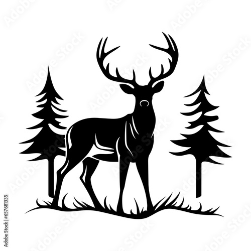 Graceful deer  silhouette
