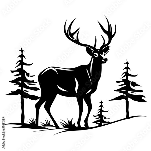 Graceful deer  silhouette
