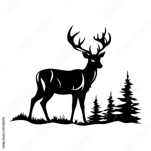 Graceful deer  silhouette
