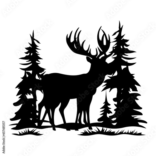 Graceful deer  silhouette
