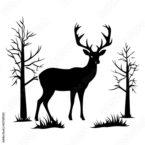 Graceful deer  silhouette

