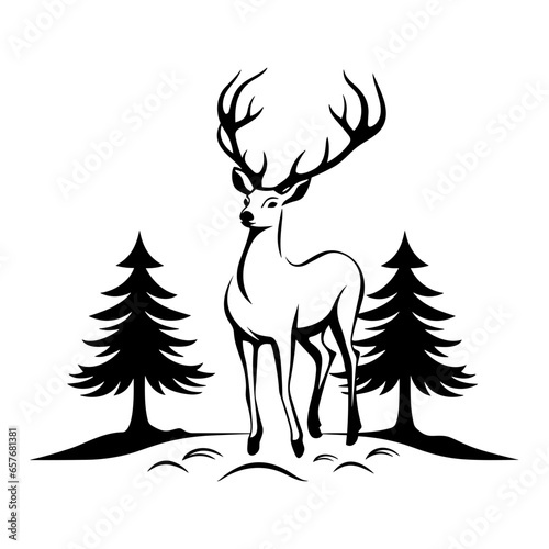 Graceful deer  silhouette
