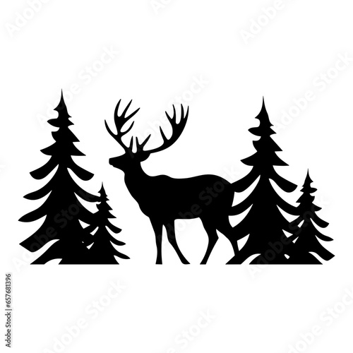 Graceful deer  silhouette
