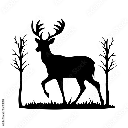 Graceful deer  silhouette
