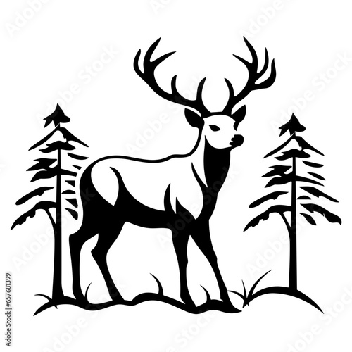 Graceful deer  silhouette
