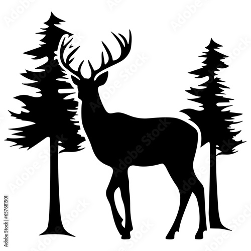 Graceful deer  silhouette
