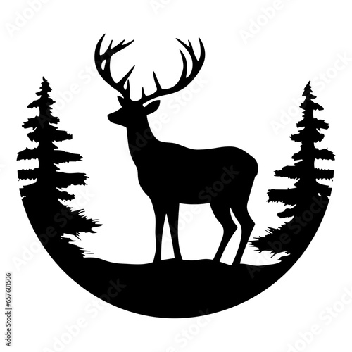 Graceful deer  silhouette
