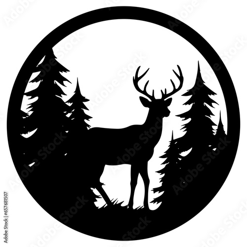Graceful deer  silhouette
