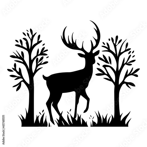 Graceful deer  silhouette

