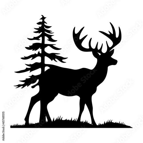 Graceful deer  silhouette
