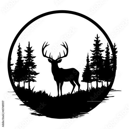 Graceful deer  silhouette
