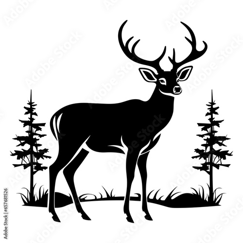 Graceful deer  silhouette
