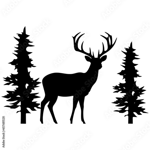 Graceful deer  silhouette
