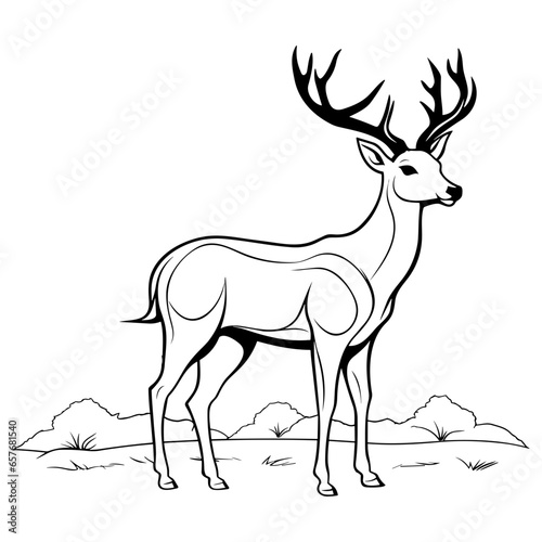 Graceful deer  silhouette 