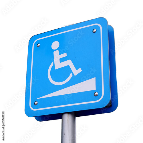 Disabled ramp sign on transparent background PNG. Disabled sign concept.