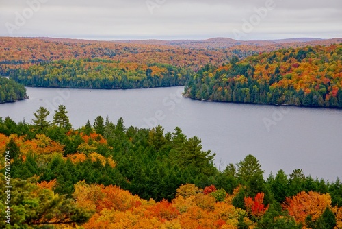 Booth's Rock Trail Overlooking the Rock Lake, Algonquin Provincial Park, Muskoka, Ontario, Canada photo