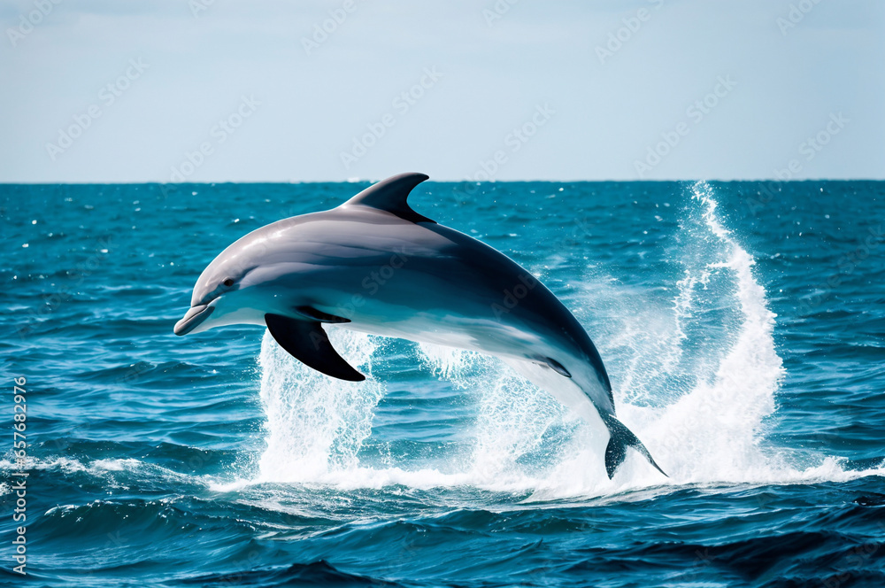 Fototapeta premium dolphin jumping out of water