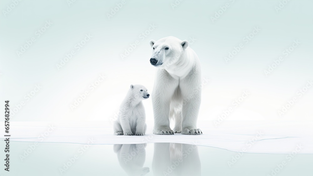 a serene scene of a modern living room with a beautifully decorated Christmas tree. Realistic polar bear figurines are placed under the tree, surrounded by minimalistic ornaments or soft, white lights a serene scene of a modern living room with a beautifully decorated Christmas tree. Realistic polar bear figurines are placed under the tree, surrounded by minimalistic ornaments or soft, white lights
