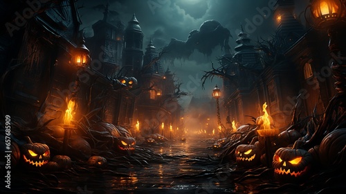 halloween pumpkins spooky halloween theme banner background