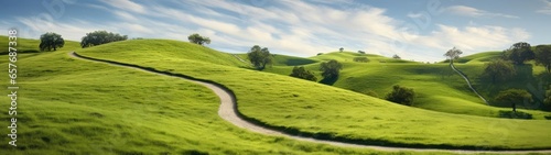 The road that goes through the green hills © cherezoff