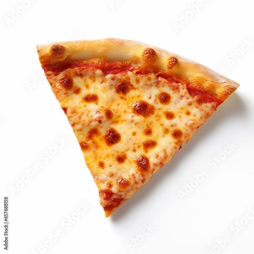 Pizza with pepperoni and mushrooms isolated on white background. Top view.