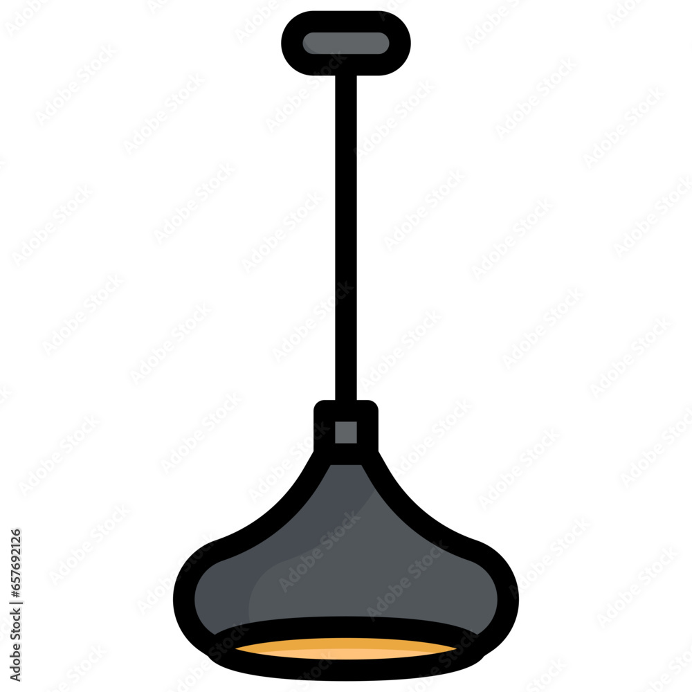 Naklejka premium pendant lights filled outline icon,linear,outline,graphic,illustration