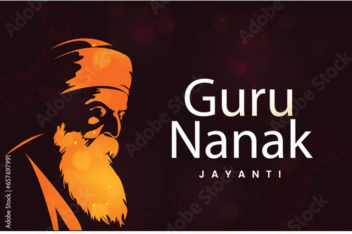 illustration of Happy Gurpurab, Guru Nanak Jayanti festival of Sikh celebration background