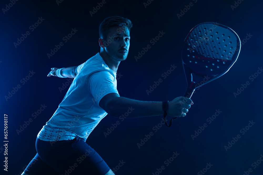 Padel Tennis Player. Padel Open Tour. Man Athlete With Paddle Tenis ...