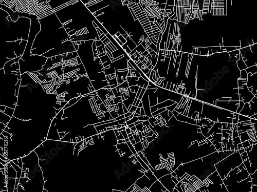 Vector road map of the city of  Malolos in the Philippines with white roads on a black background. photo