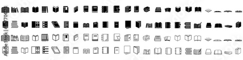 Books vector icons set. Book icon. library illustration simbol collection. Education logo or sign.