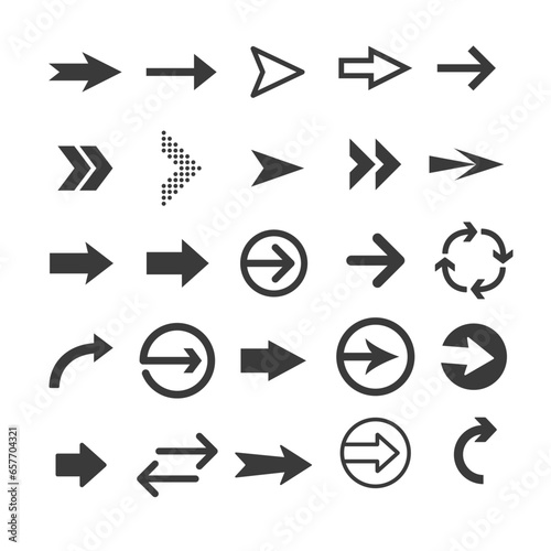 Arrow icon collection. Arrows simple flat icons.