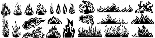 Fire icon vector set. Flame illustration sign collection. Burn symbol. Hot logo.