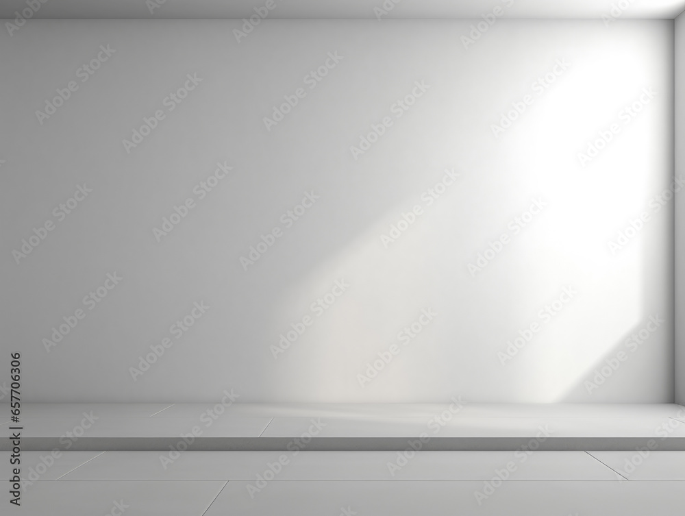 A superflat, light grey background designed for product presentations, featuring soft light and shadow accents from nearby windows.