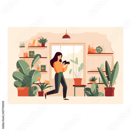 photography and videography Flat design style vector