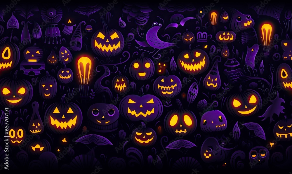 Halloween Pattern Background, Generative AI Halloween Pattern Background, Generative AI