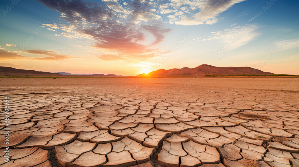 Cracked earth parched land arid soil desert Climate Change