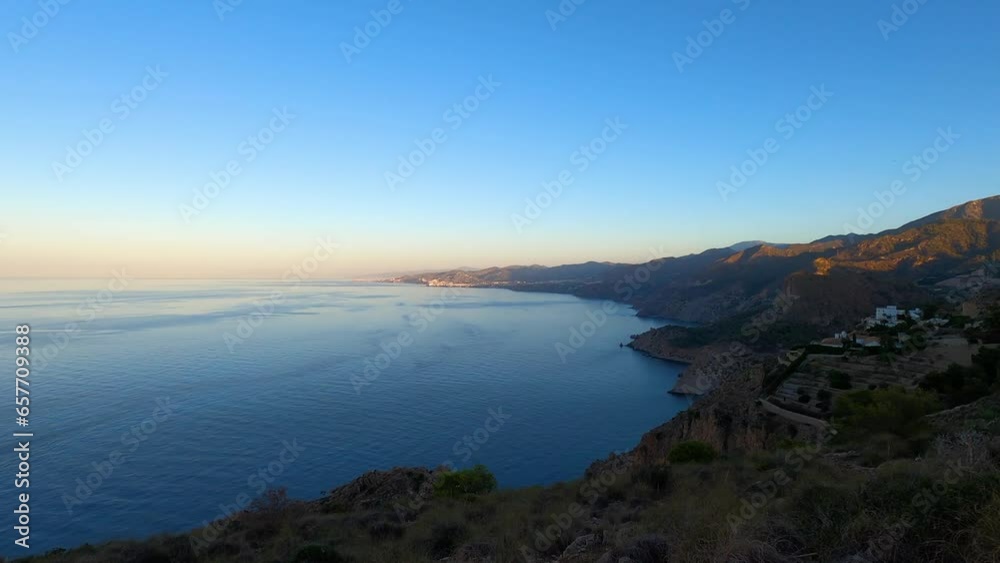 Sunrise over Mediterranean sea from Cerro Gordo. La Herradura, Andulasia, Southern Spain Sunrise over Mediterranean sea from Cerro Gordo. La Herradura, Andulasia, Southern Spain