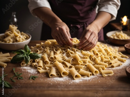 chef preparing pasta in the kitchen